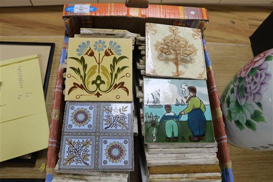 A collection of seventy one various Victorian tiles